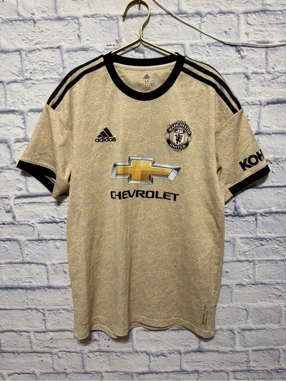 Adidas Manchester United 2019/20 Away Jersey Size M Beige Chevrolet Climalite